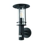 Eglo Luce Da Parete Lisio 1 Acciaio Inossidabile Nero | IP44 - Adatto per 1x E27 - Sensore Di Movimento